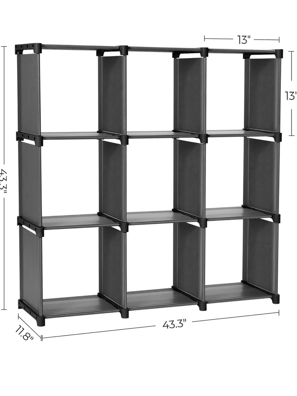 6-Cube Modular Storage Organizer - Dark Gray